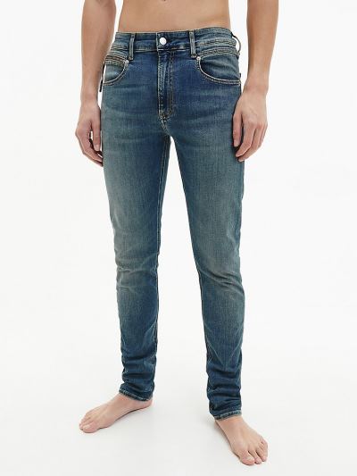 Calvin Klein Ruhák HU539526 | Calvin Klein Slim Tapered Férfi Farmernadrág Sötét Kék